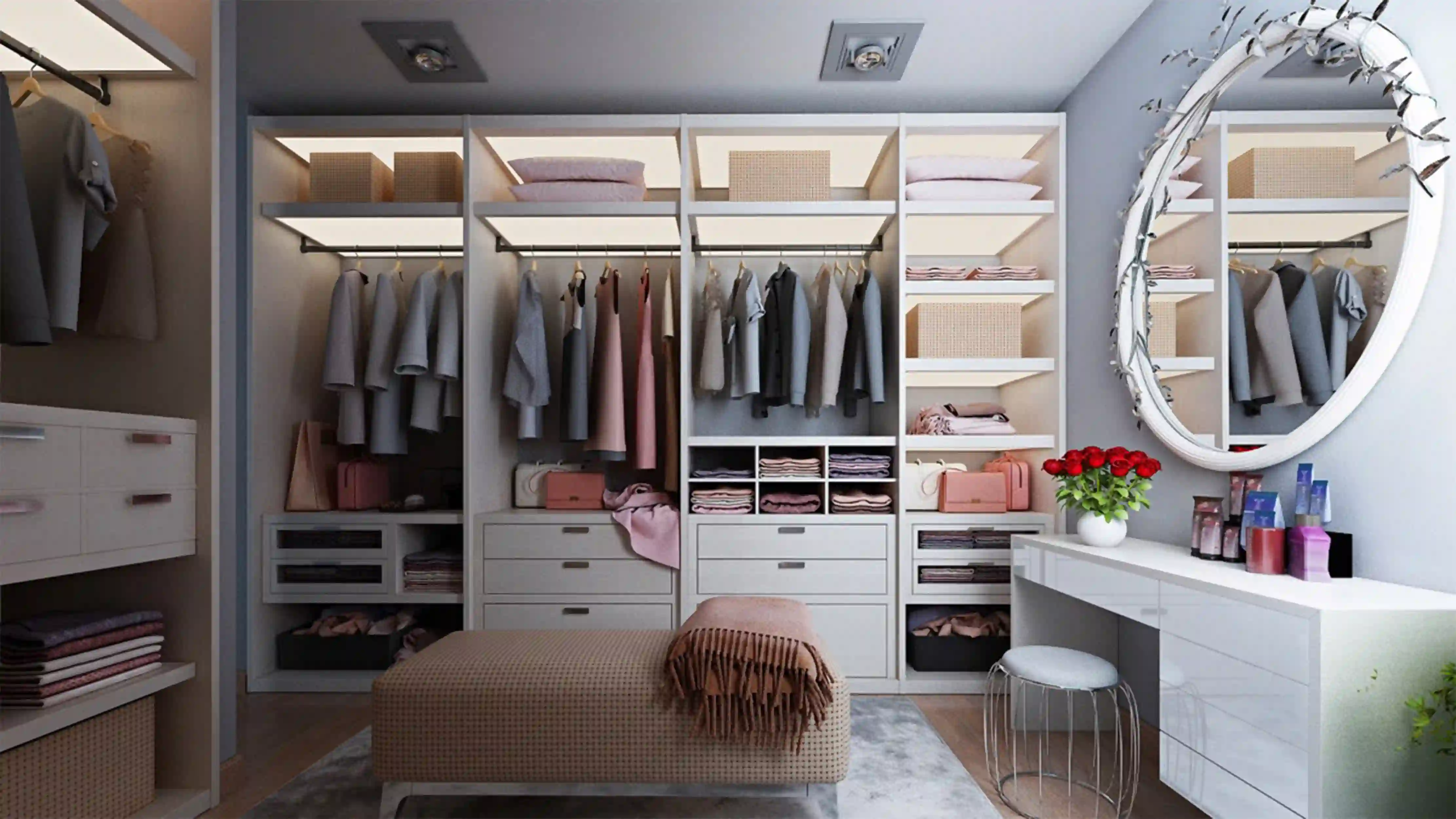 magnificient wardrobe with dressing table